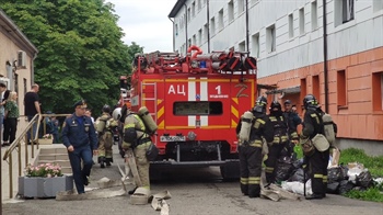 Пожарно-тактические учения прошли в здании общежития СКГМИ