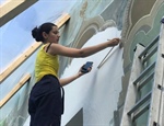 Студенты архитектурно-строительного факультета восстанавливают панно в центре Владикавказа